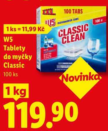 W5 Tablety do myčky Classic, 100 ks