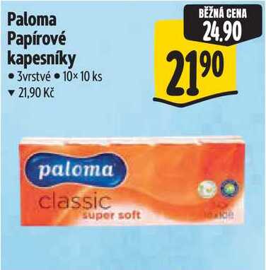 Paloma Papírové kapesníky, 10x 10 ks
