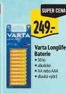Varta Longlife Baterie, 30 ks