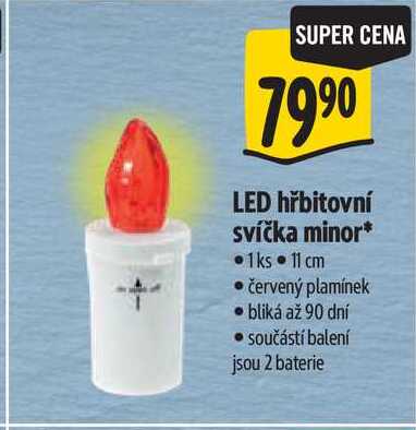 LED hřbitovní svíčka minor*