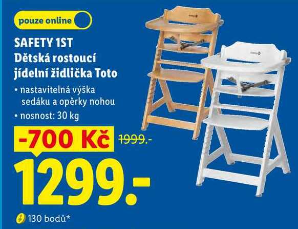 SAFETY 1ST Dětská rostoucí jídelní židlička Toto