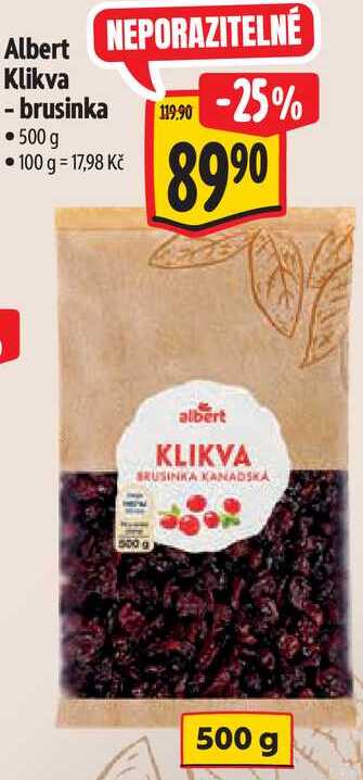 Albert Klikva - brusinka, 500 g