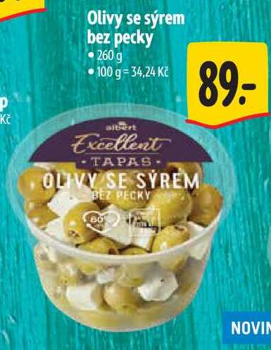 Olivy se sýrem bez pecky, 260 g