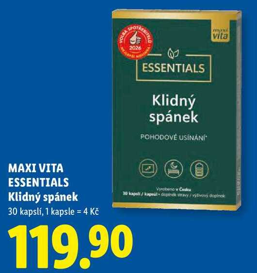 MAXI VITA ESSENTIALS Klidný spánek, 30 kapslí