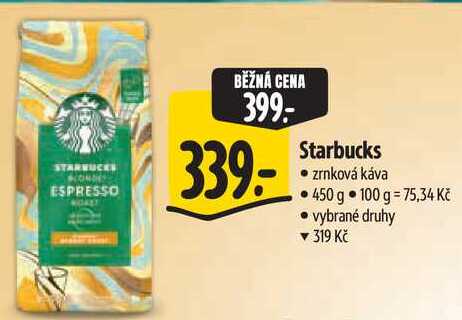 Starbucks zrnková káva, 450 g