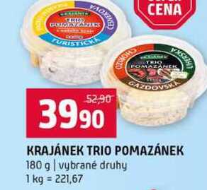 KRAJÁNEK TRIO POMAZÁNEK 180 g vybrané druhy