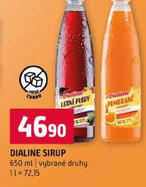 DIALINE SIRUP 650 ml vybrané druhy