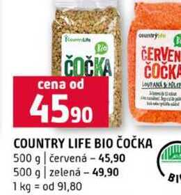 COUNTRY LIFE BIO ČOČKA 500 g červená 500 g zelená