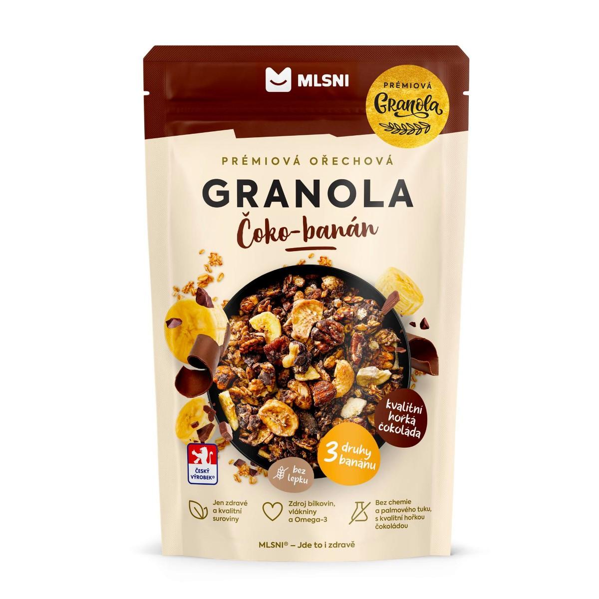 MLSNI Prémiová granola Čoko-banán, 400 g