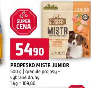 PROPESKO MISTR JUNIOR 500 g granule pro psy vybrané druhy