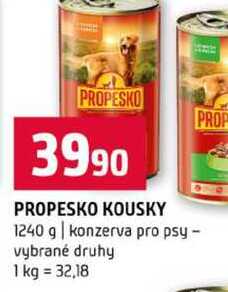 PROPESKO KOUSKY 1240 g konzerva pro psy vybrané druhy
