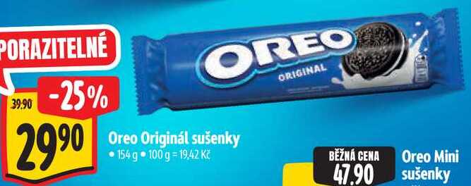 Oreo Originál sušenky, 154 g