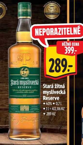  Stará žitná myslivecká Reserve, 0,7 l