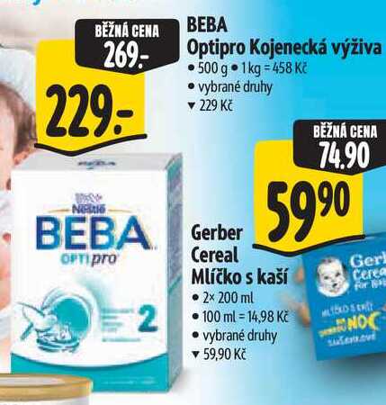 BEBA Optipro Kojenecká výživa, 500 g