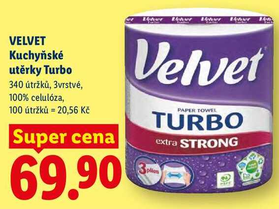VELVET Kuchyňské utěrky Turbo, 1 role