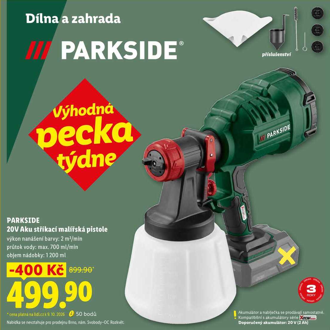 PARKSIDE 20V Aku stříkací malířská pistole