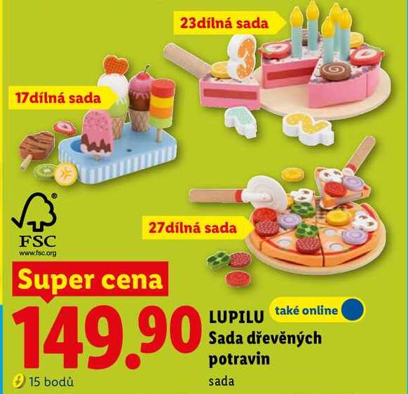 LUPILU Sada dřevěných potravin
