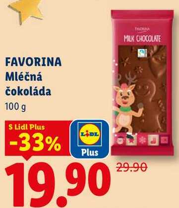 FAVORINA Mléčná čokoláda, 100 g  