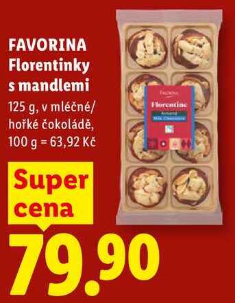 FAVORINA Florentinky s mandlemi, 125 g 
