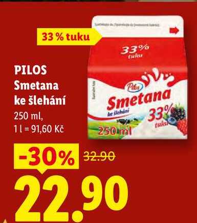 PILOS Smetana ke šlehání, 250 ml