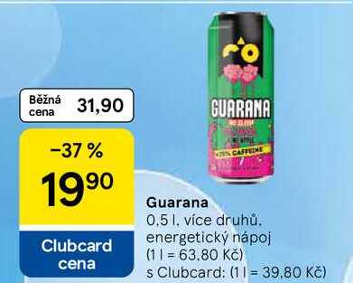 Guarana, 0.5 l, více druhů, energetický nápoj