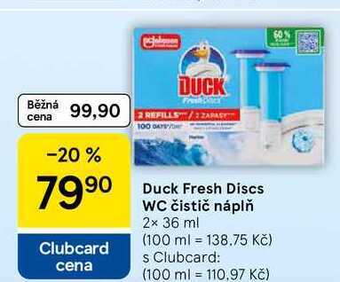 Duck Fresh Discs WC čistič náplň, 2x 36 ml  