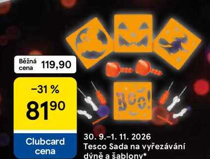 Tesco Sada na vyřezávání dýně a šablony