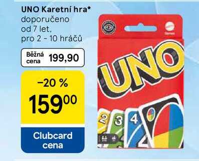UNO Karetní hra, doporučeno od 7 let, pro 2 - 10 hráčů