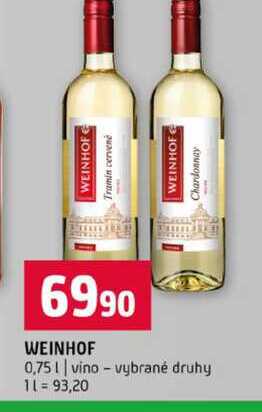 WEINHOF 0,75l vino vybrané druhy