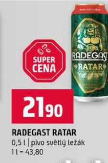 RADEGAST RATAR 0,5l pivo světlý ležák