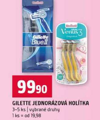 GILETTE JEDNORÁZOVÁ HOLÍTKA 3-5 ks vybrané druhy