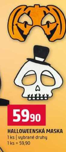 HALLOWEENSKÁ MASKA 1 ks vybrané druhy