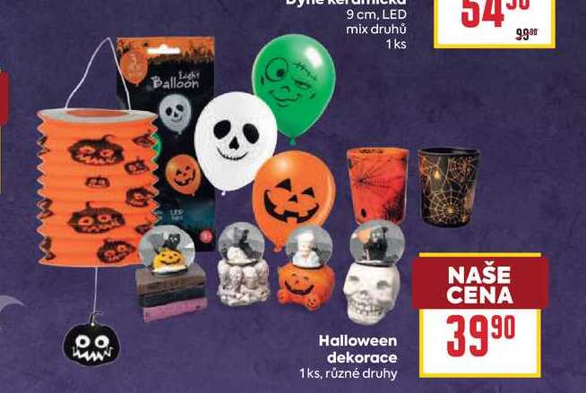 Halloween dekorace 1ks, různé druhy