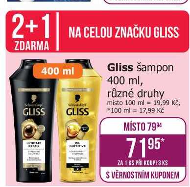 Gliss šampon 400 ml, různé druhy