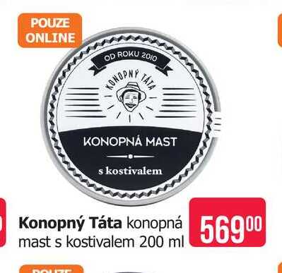 Konopný Táta konopná mast s kostivalem 200 ml 