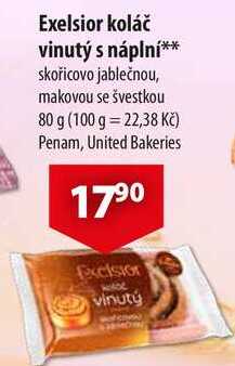 Exelsior koláč vinutý s náplní, 80 g 