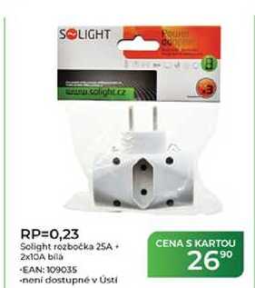 RP=0,23 Solight rozbočka 25A + 2x10A bílá