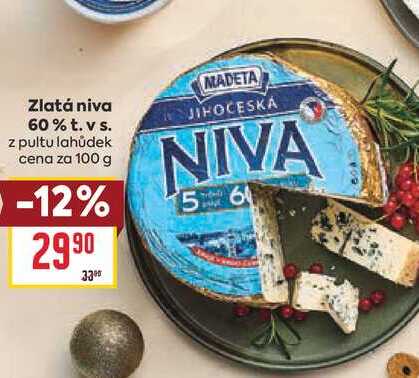 Zlatá niva 60% t. vs. z pultu lahůdek cena za 100 g