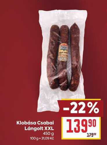 Klobása Csabai Lángolt XXL 450 g 