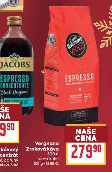 Vergnano Zrnková káva 500 g