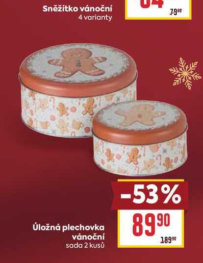 Úložná plechovka vánoční sada 2 kusů