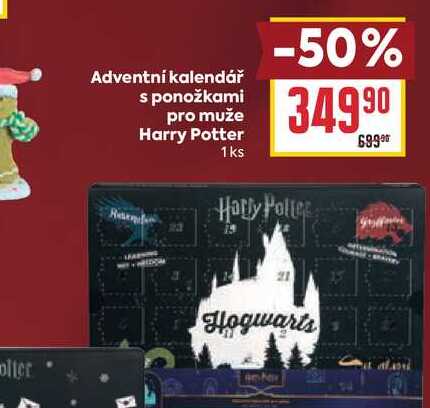 Adventní kalendář s ponožkami pro muže Harry Potter 1ks
