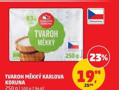 TVAROH MĚKKÝ KARLOVA KORUNA, 250 g