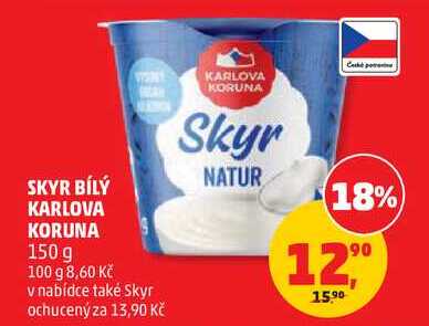 SKYR BÍLÝ NATUR KARLOVA KORUNA, 150 g 