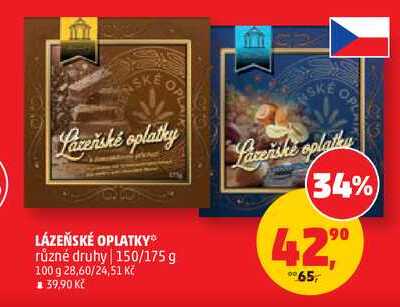 LÁZEŇSKÉ OPLATKY různé druhy, 150/175 g