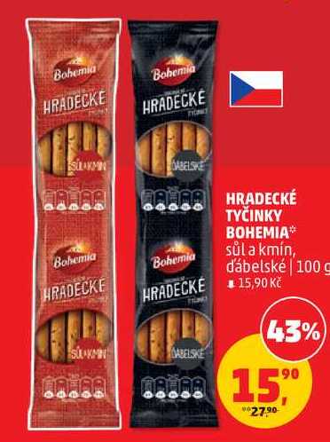 HRADECKÉ TYČINKY BOHEMIA sůl a kmín, 100 g