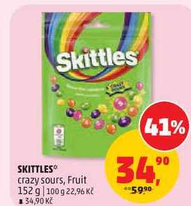 Skittles crazy sours, 152 g 