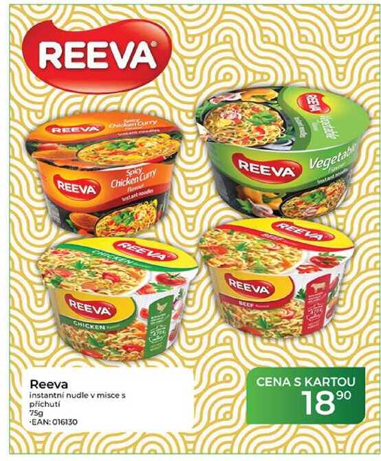 Reeva instantní nudle v misce s příchutí 75g