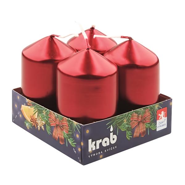Krab Adventní svíce válec bordó LAK 40x80 mm