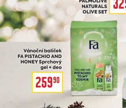 Vánoční balíček FA PISTACHIO AND HONEY Sprchový gel + deo